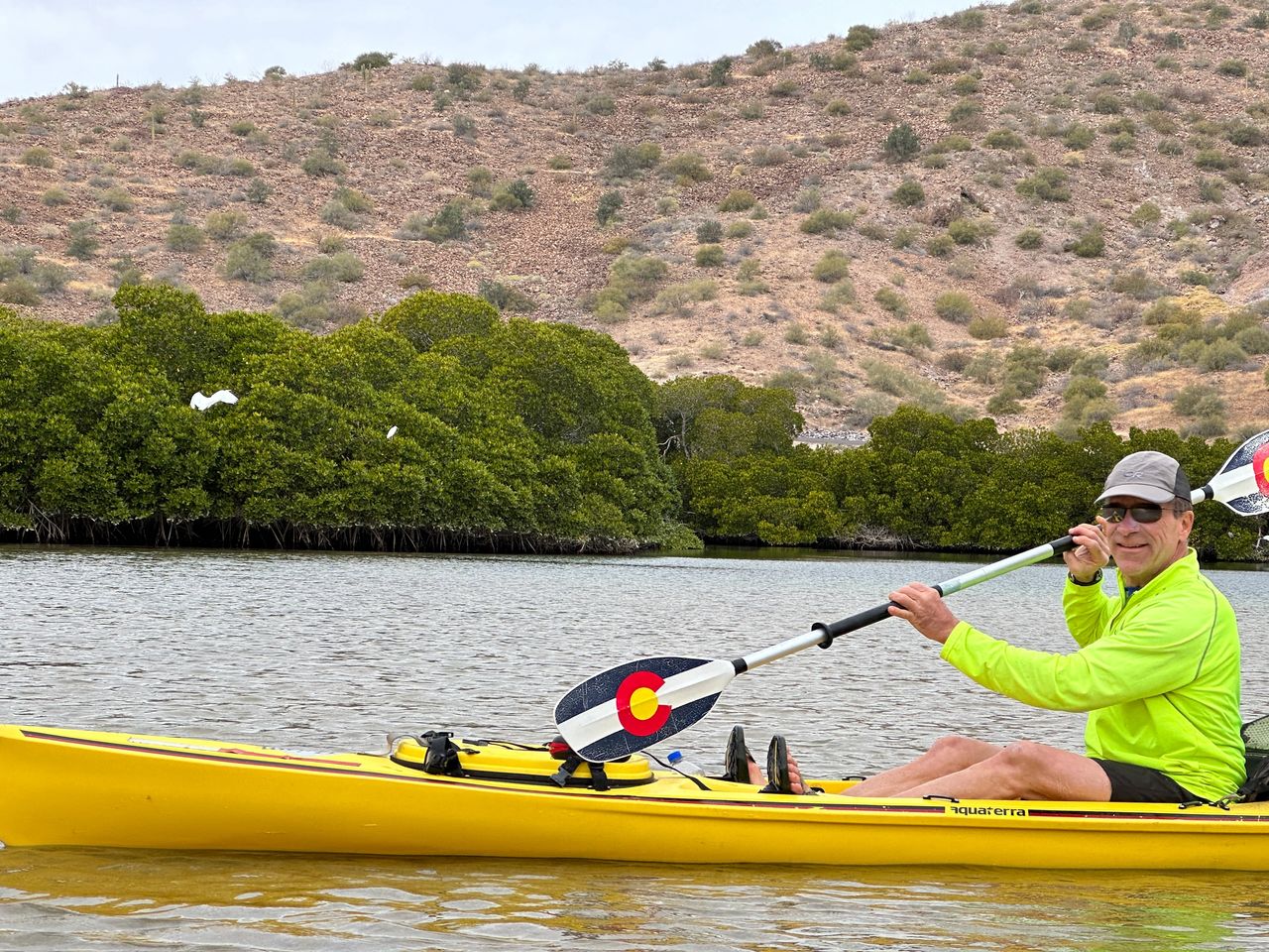 Gene sporting the Colorado paddle. Gene sporting the Colorado paddle.