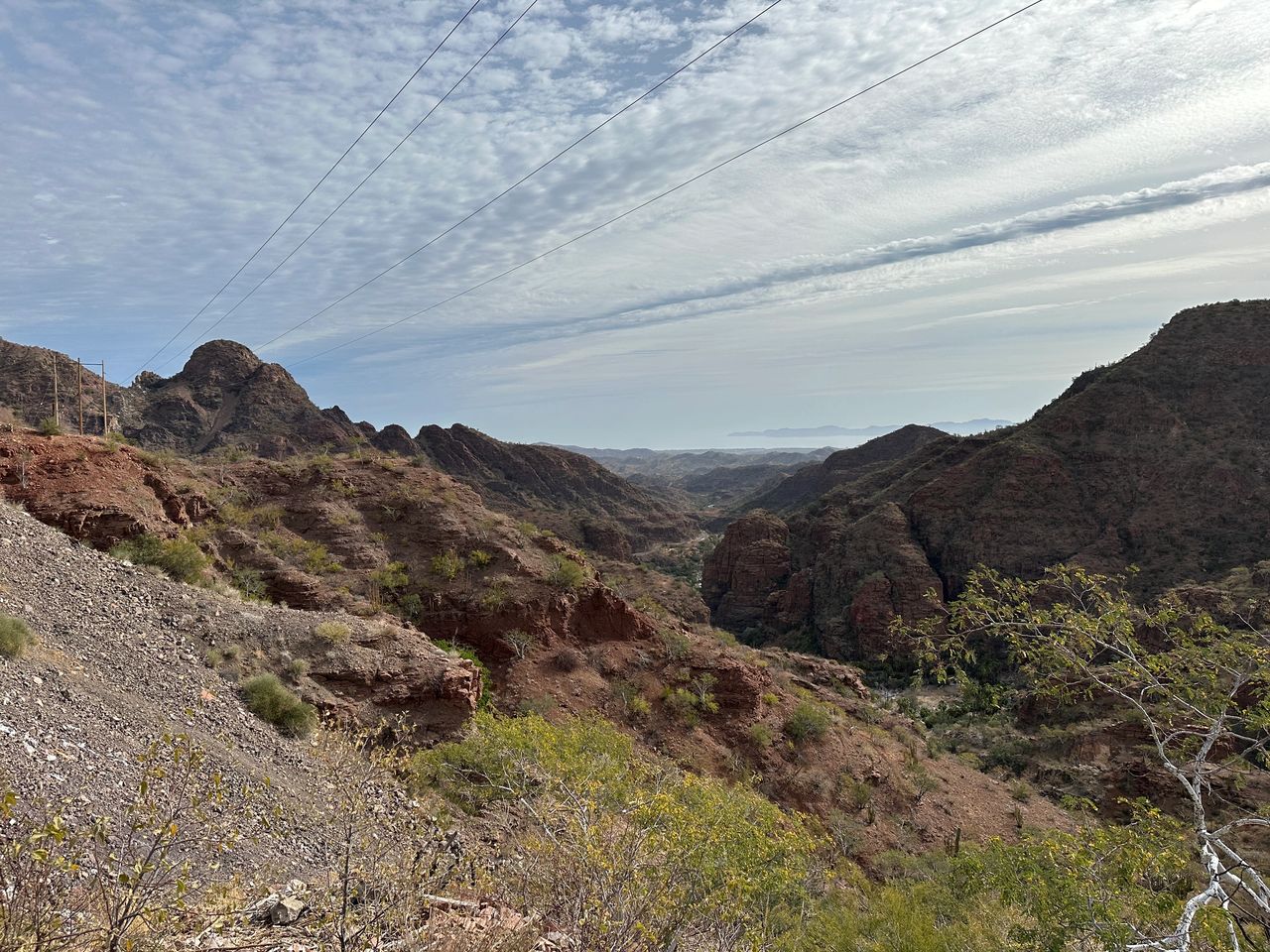 View along the road on the way to San Javier Mission. View along the road on the way to San Javier Mission.