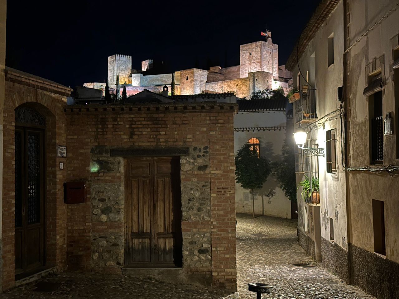Streets of Granada at night
