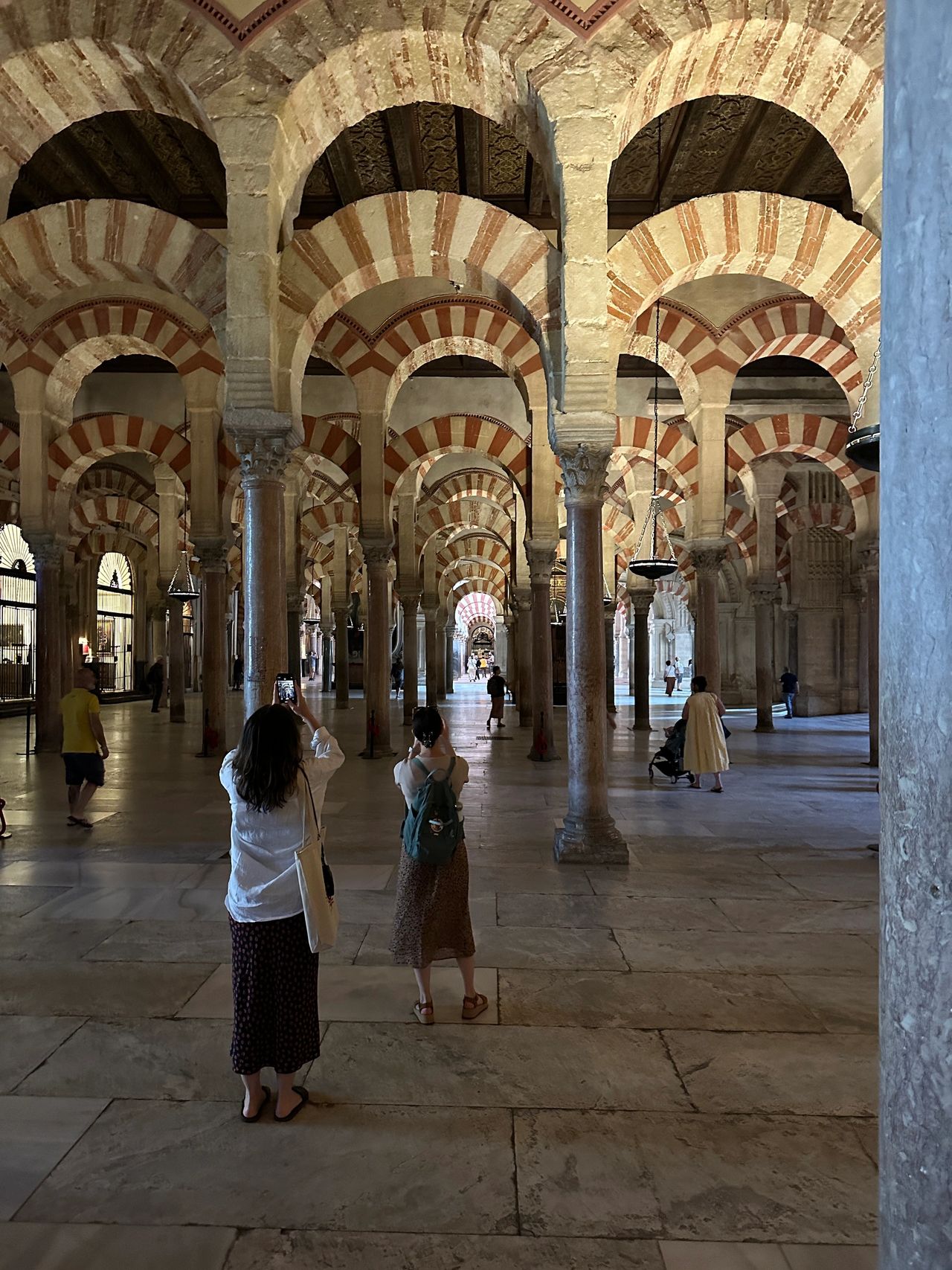 View of columns inside the mosque/cathedral.  One of the more interesting cathedrals we visited.
