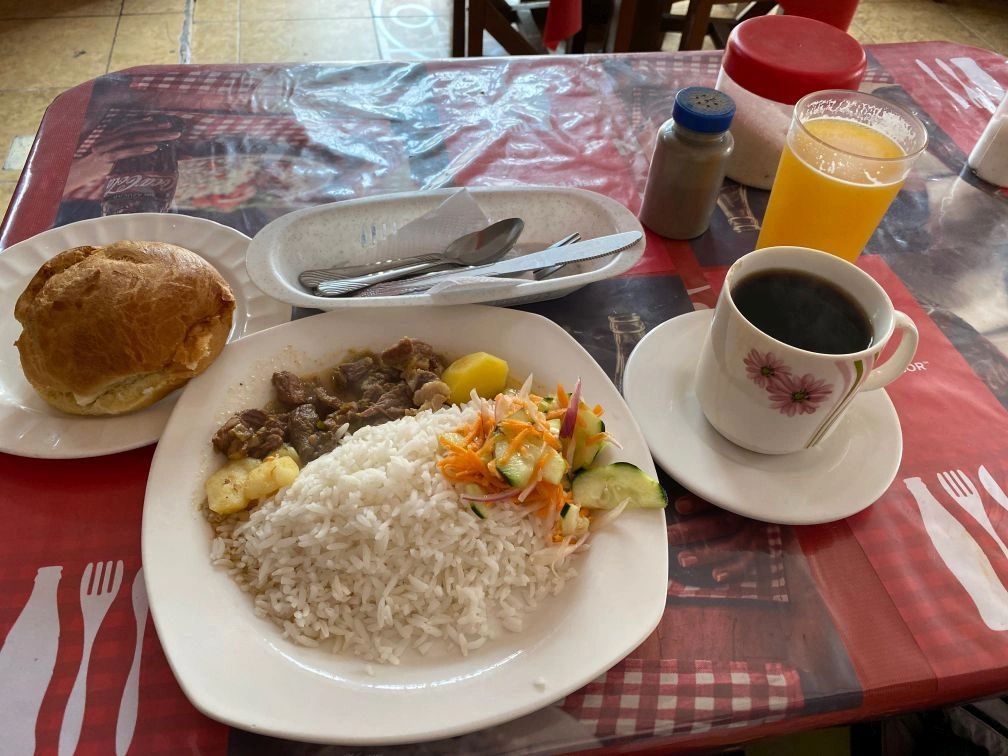 Typical breakfast in Quito for less than $3 - also included eggs
