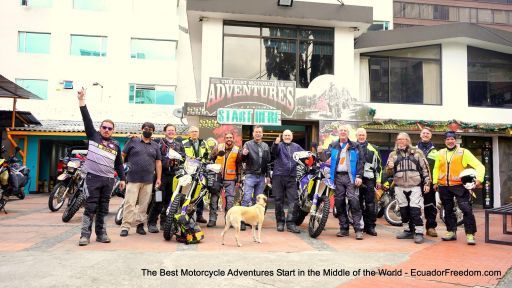 Meeting the group at Freedom Ecuador before the ride