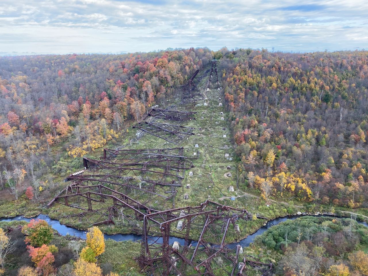 Wreckage of the old trestle