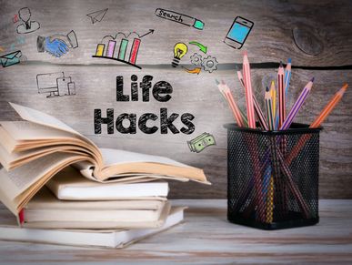 A banner with Live hacker word And books on the table