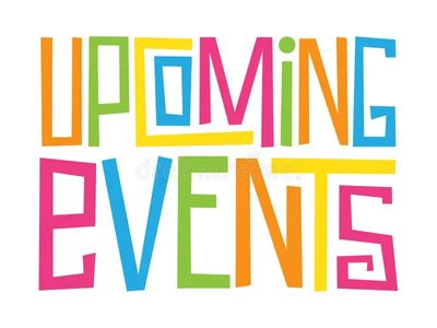 A white background with word upcoming event