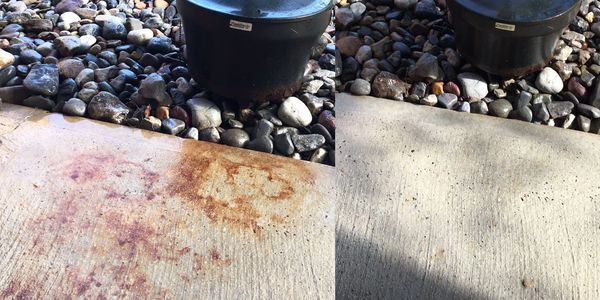 Rust stain removal, commercial concrete cleaning, concrete stain removal, concrete pressure washing,