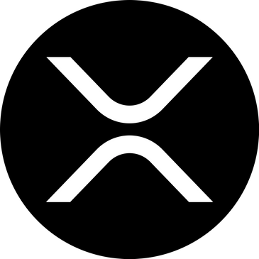 White stylized XRP logo on a black background.