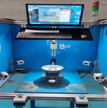 Automated inspection system for industrial parts.