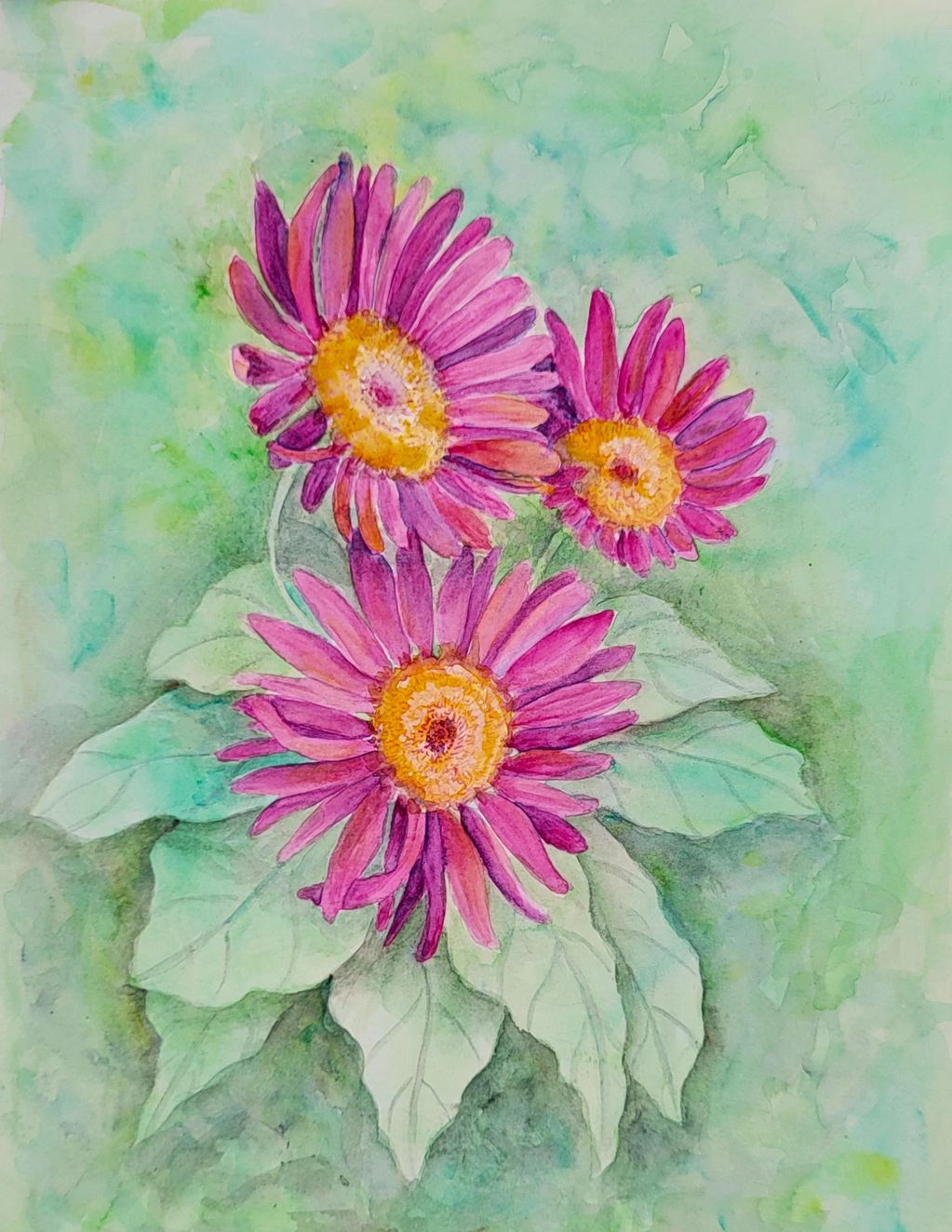 More Pink - A Touch of Pink Trio of Spring - original watercolor painting