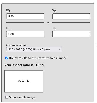 aspect ratio calculator