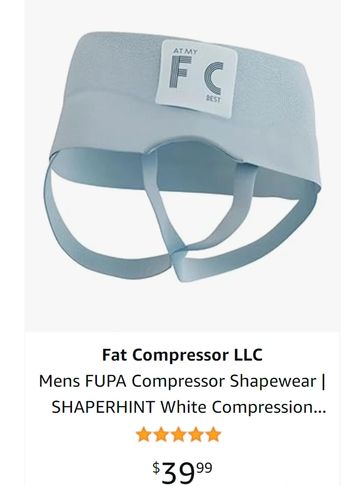  Mens FUPA Compressor Shapewear  SHAPERHINT (Small) White  Underwear: Clothing, Shoes & Jewelry