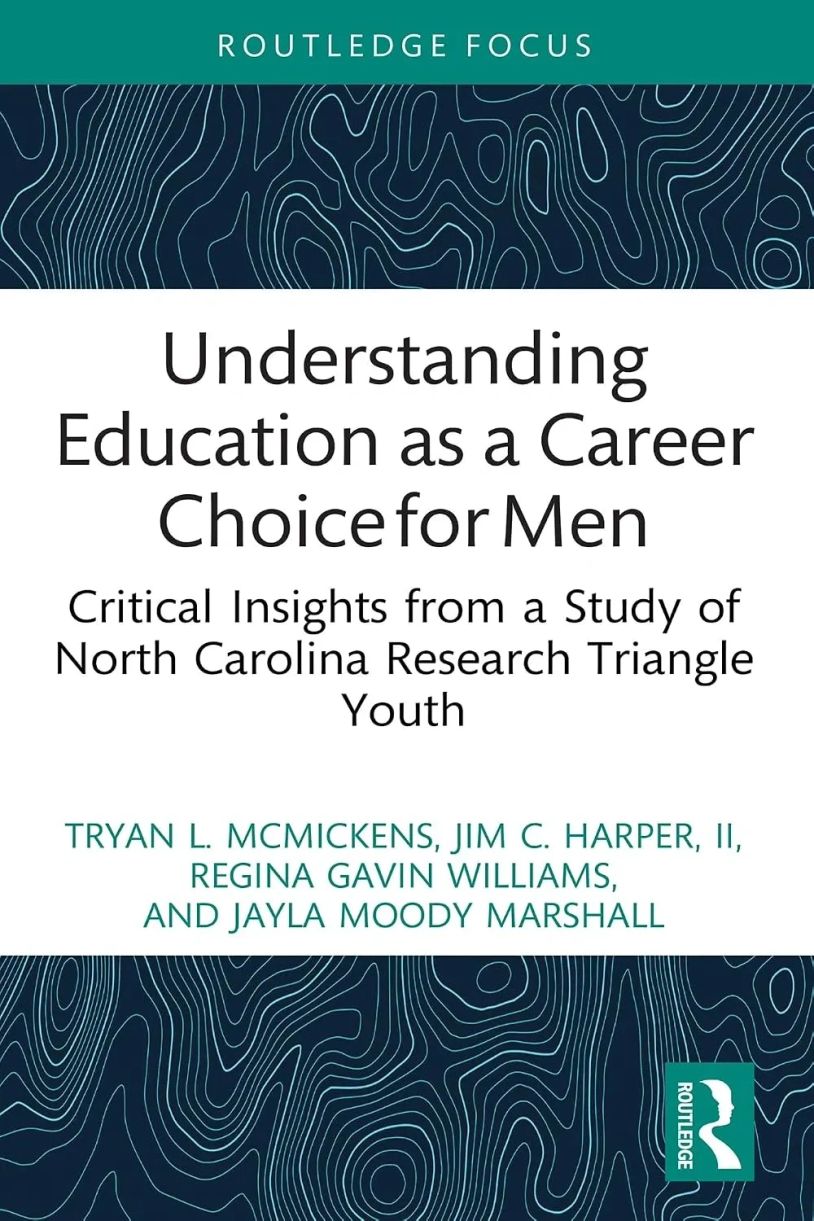 Book cover on education as a career choice for men.