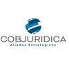 Blue and gray abstract logo with 'COBEJURIDICA' text.