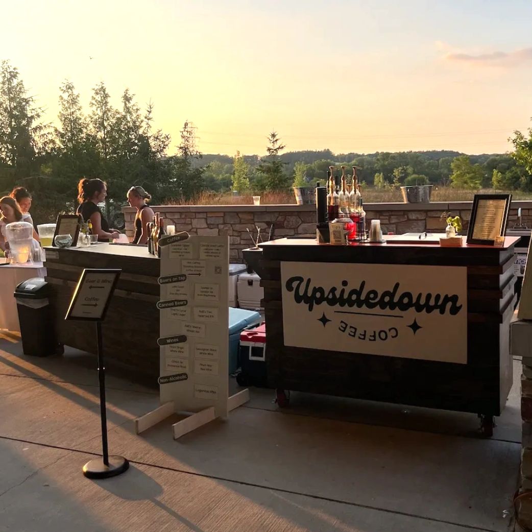 Upsidedown Coffee mobile coffee cart and team in Holland, MI