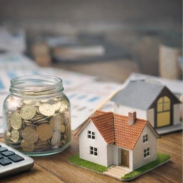 Couple buying a house with financial planning and mortgage approval.