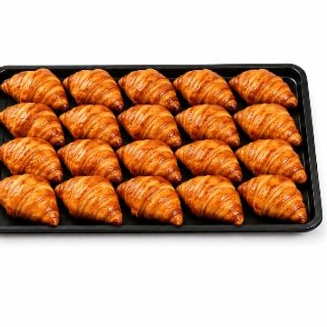 Tray filled with croissants.