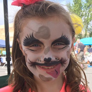 festival, fair, fun, paint, face, painting, face painting, dog, girl, artwork, wallenpaupack