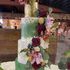 Floral white and teal Wedding cake