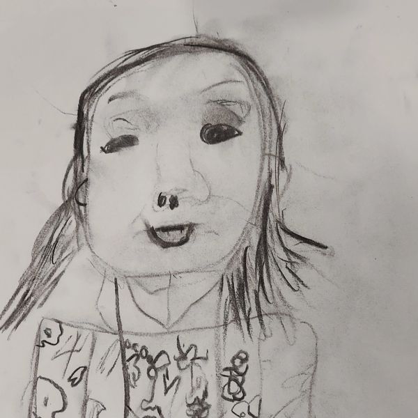 Self portrait by art student, Age 9