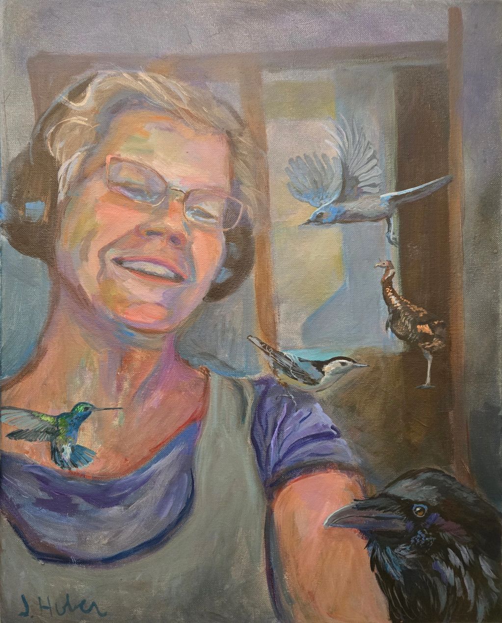 "Party in the Studio", 16" x  20", Acrylic on canvas, Painted 2025