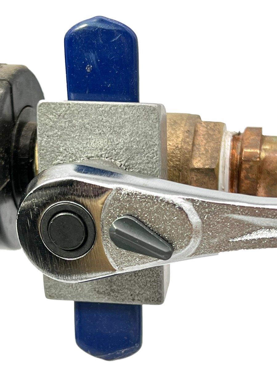 Stuck ball valve wrench. Works with 3/8" drive socket wrench (not included)