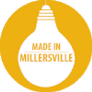 Made in Millersville logo - upside down lightbulb