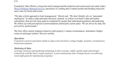 Meisel Holdings Managed Services | Hotel Management