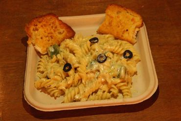 pasta & olives, toast , cheese, yum food