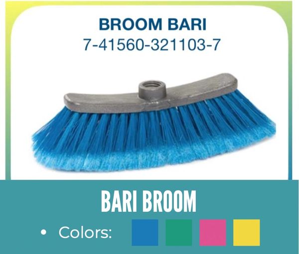 Escoba Bari FIORI versátil, uso doméstico y comercial, fibra reciclada sostenible, venta mayorista