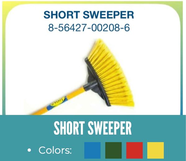 Escoba Sweeper Corta FIORI  mango ergonómico para espacios reducidos, suministros de limpieza LATAM.