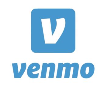 Venmo logo with blue background and white 'v'.