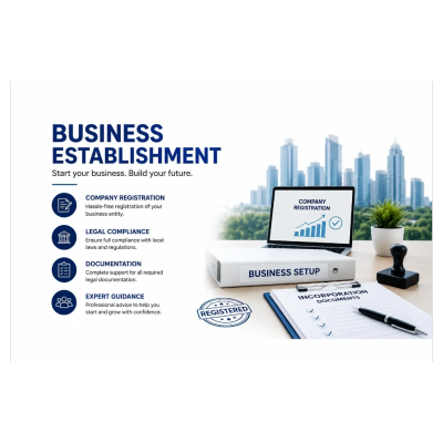 Business establishment services offering company registration and legal compliance.
