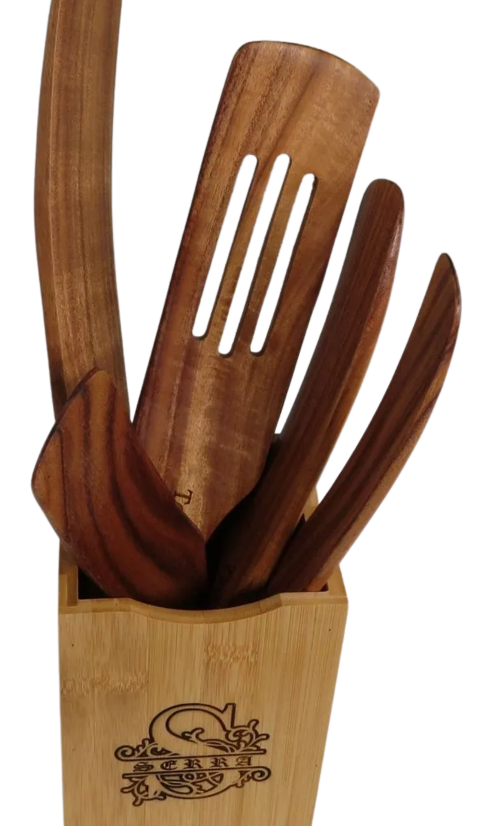 Acacia Wood Spurtles w/ Bamboo Box