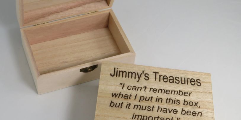 Small Pine Wood Gift Box with Name Engraving