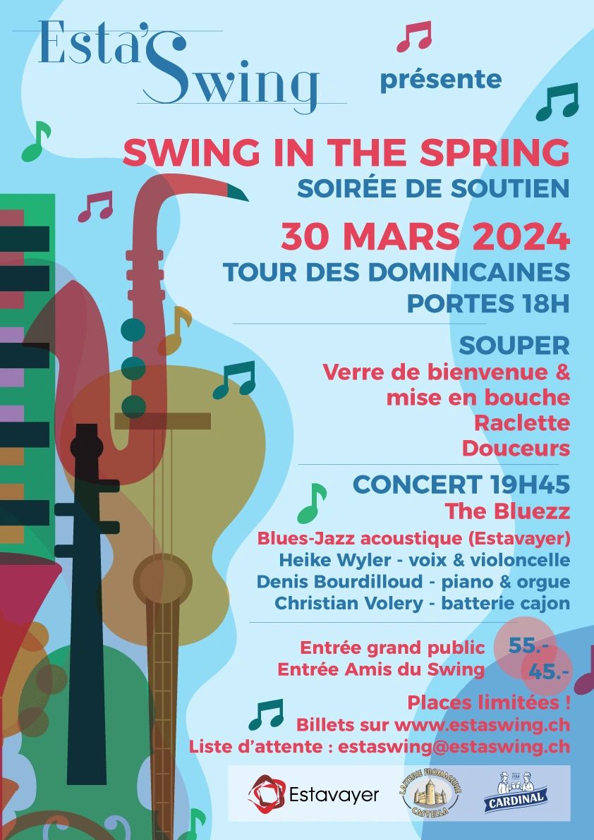 affiche soirée de soutien "Swing in the Spring" 30 mars 2024