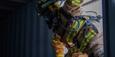 Firefighter entering building in Ricochet Gear