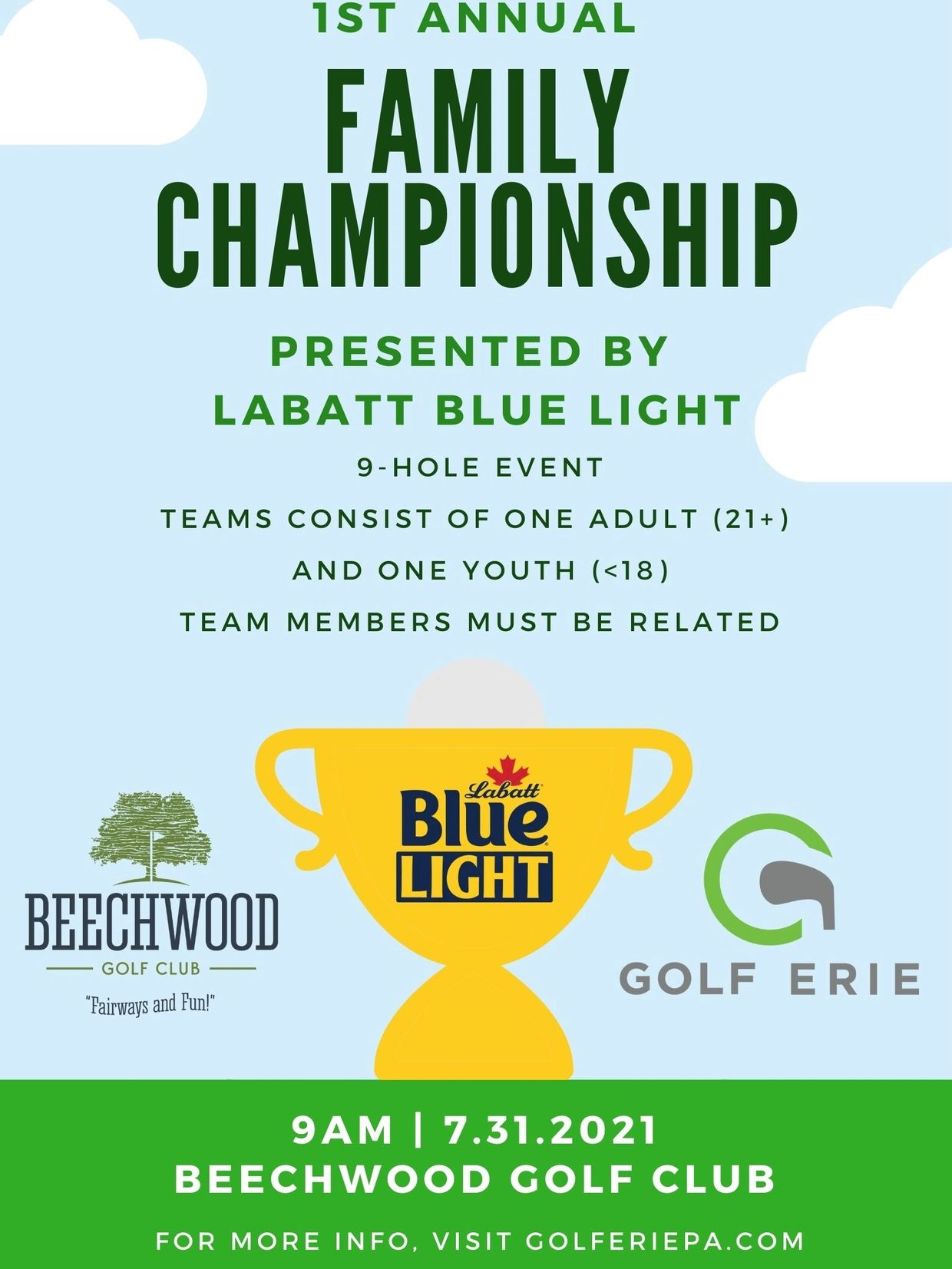 1st Annual Family Championship golf event at Beechwood Golf Club on July 31, 2021.