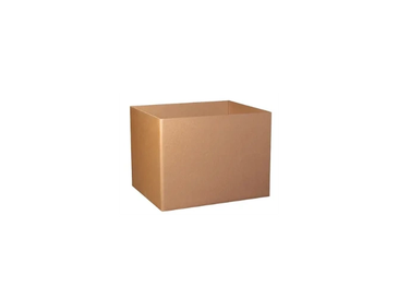 A plain, open brown cardboard box.