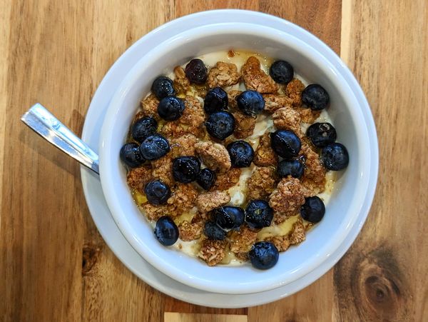 Image of a bowl of yogurt and granola