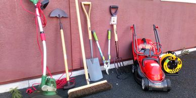 Lower Oldpark Community Association gardening tools - free for residents to borrow.