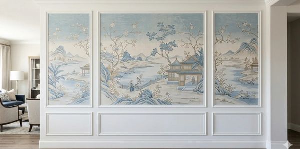 Wallpaper framing. Wallpaper in picture. Wallpaper design ideas.