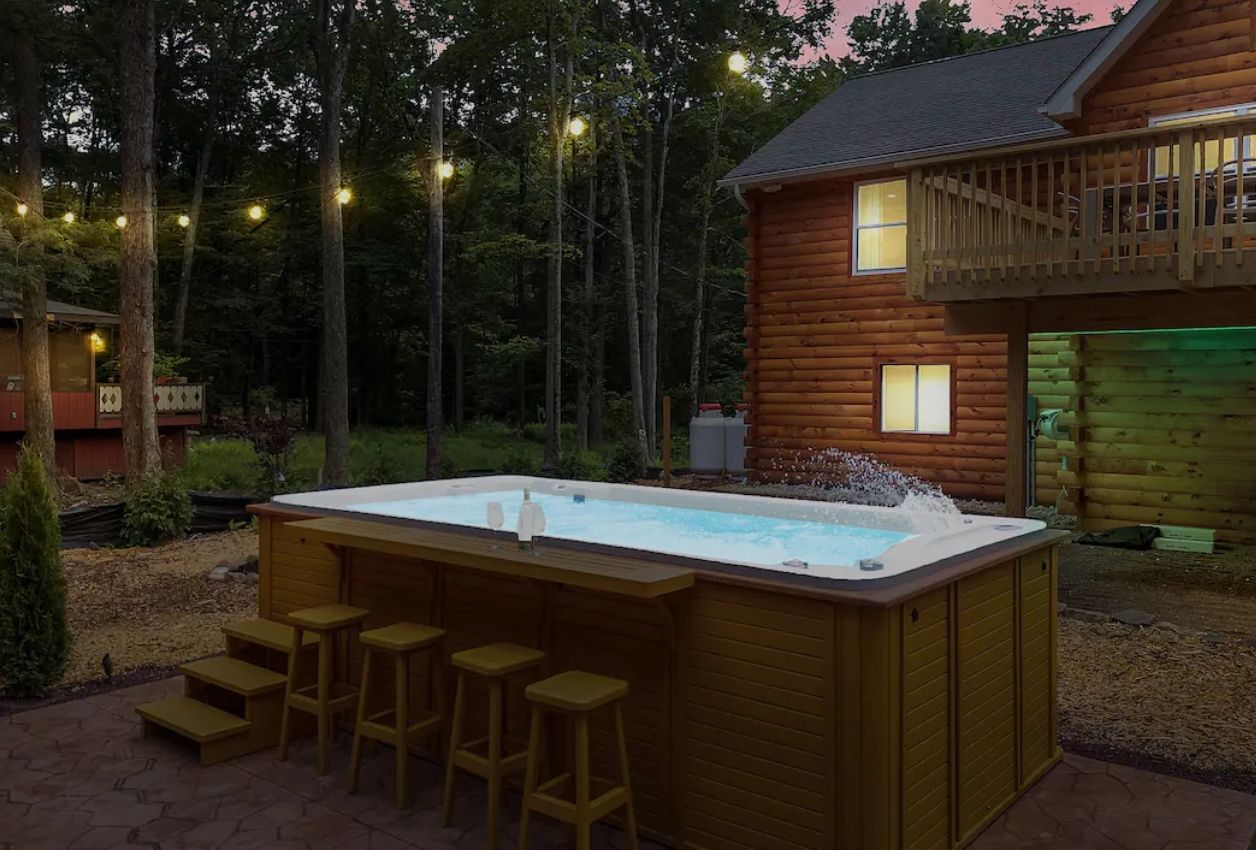 Cozy, bubbling Swim Spa

