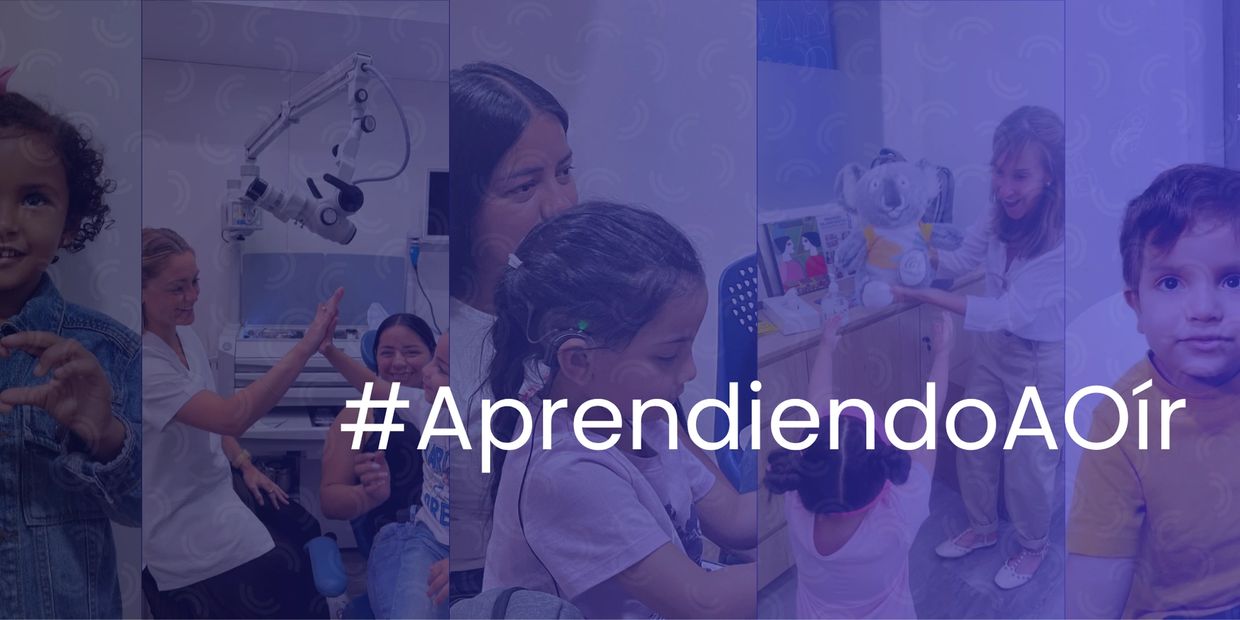 Niños aprendiendo a oír con apoyo médico.