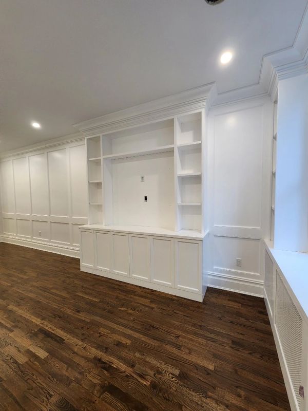 Apartment remodel, with custom cabinets and refinshed ghardwood floors