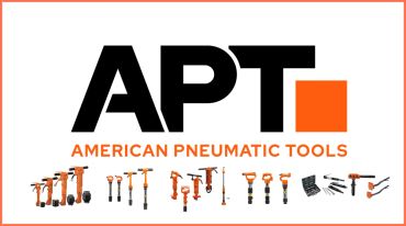 APT logo with pneumatic tools illustration.