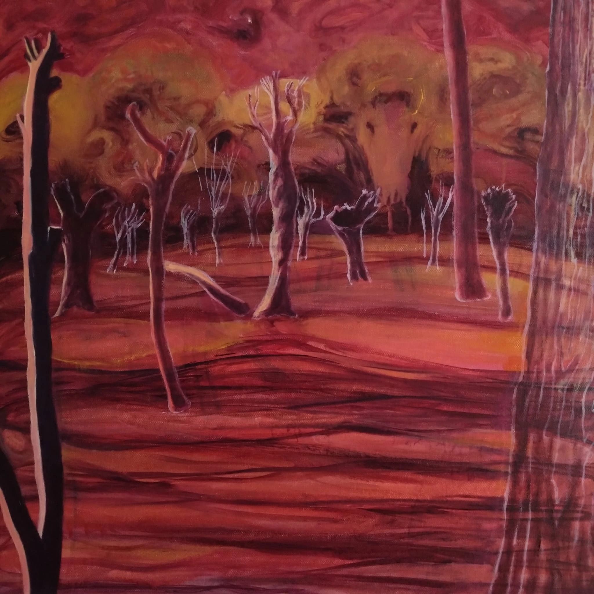 Re-imagined expressionist view of woodland. 