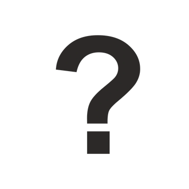 Black question mark centered on a transparent background.