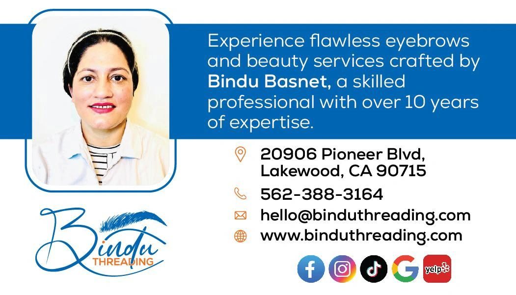 Bindu Basnet offers expert eyebrow and beauty services in Lakewood, CA.