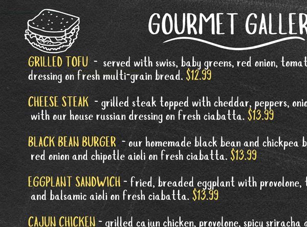 sandwiches menu