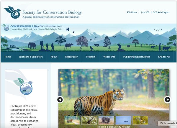 Society for Conservation Biology website homepage.